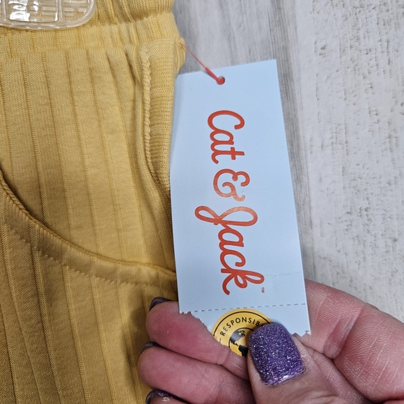 Cat & Jack Girl's Yellow Athletic Shorts Pockets Stretch NWT Girl's Large Plus - Picture 6 of 8